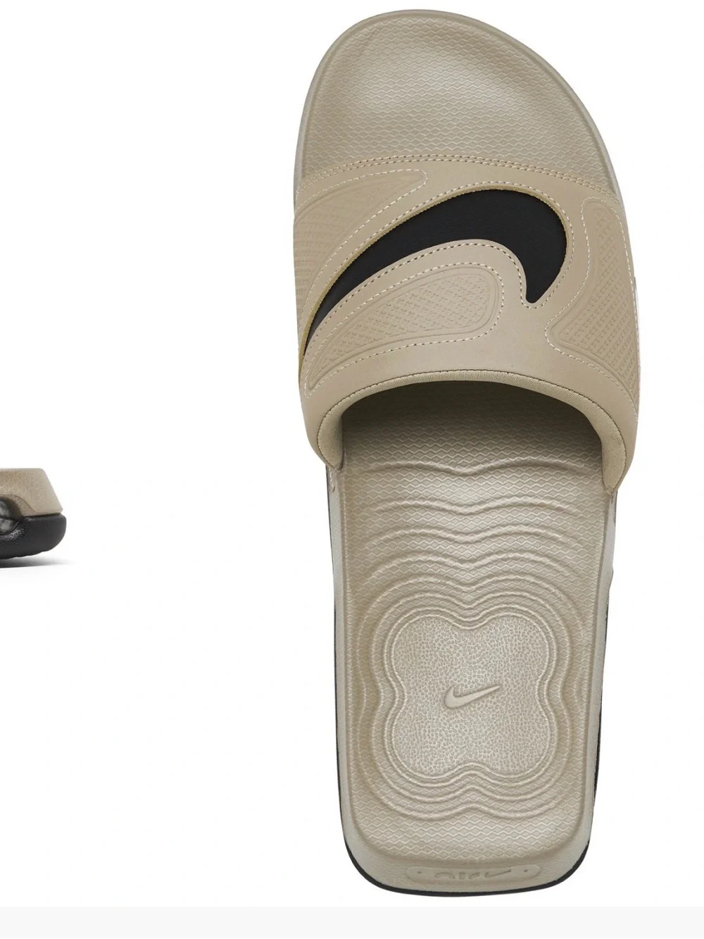 Nike Men's Slide Sandals in Taupe with Black Swoosh